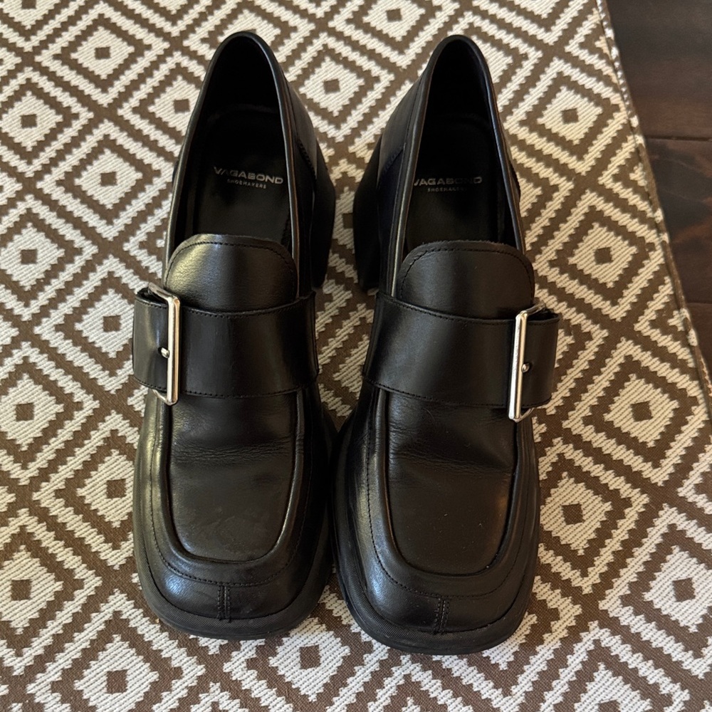 Vagabond Women's Black Leather Loafers